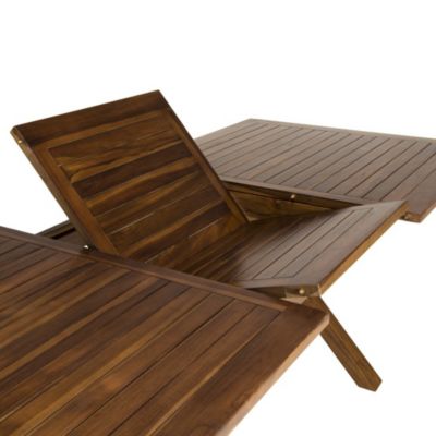Table de jardin et fauteuils en teck huilé 8/10 personnes
