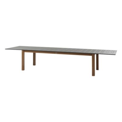 Table de jardin extensible 10-14 personnes Miceira coloris miel et graphite Hespéride L.266/395 x l.110 x H.75 cm