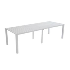 Table de jardin extensible 52/260 cm en aluminium blanc  Oviala