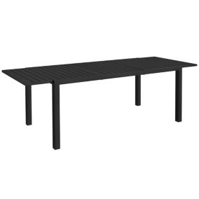 Table de jardin extensible 6-8 personnes dim. 180/240L x 94l x 73H cm alu noir