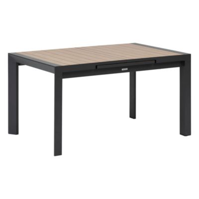 Table de jardin extensible 6-8 personnes Evasion coloris miel et graphite Hespéride L.142 x l.90 x H.77 cm