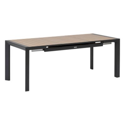 Table de jardin extensible 6-8 personnes Evasion coloris miel et graphite Hespéride L.142 x l.90 x H.77 cm