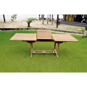 Table de jardin extensible 6 places en teck brut KAJANG