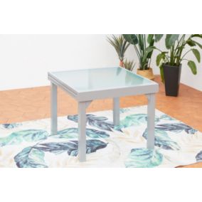 Table de jardin extensible 8 places en aluminium - MOLVINA
