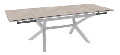 Table de jardin extensible Absolu blanc céramique Downtown Proloisirs L.180/280 x l.100 x H.76,5 cm