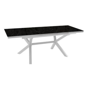 Table de jardin extensible Absolu blanc céramique Filata Proloisirs L.180/240 x l.100 x H.76,5 cm