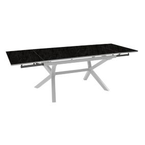 Table de jardin extensible Absolu blanc céramique Filata Proloisirs L.180/280 x l.100 x H.76,5 cm