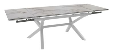Table de jardin extensible Absolu blanc céramique Praline Proloisirs L.180/280 x l.100 x H.76,5 cm