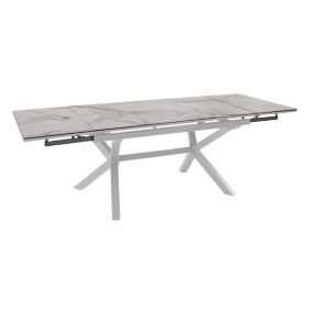 Table de jardin extensible Absolu blanc céramique Praline Proloisirs L.180/280 x l.100 x H.76,5 cm