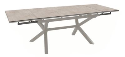 Table de jardin extensible Absolu crème céramique Downtown Proloisirs L.180/280 x l.100 x H.76,5 cm
