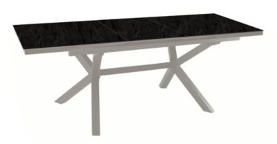 Table de jardin extensible Absolu crème céramique Filata Proloisirs L.180/240 x l.100 x H.76,5 cm
