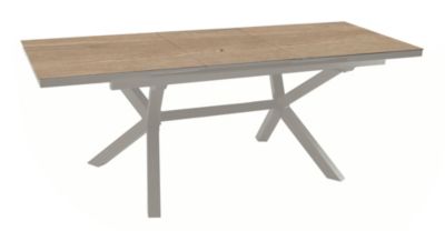 Table de jardin extensible Absolu crème céramique Lenk Proloisirs L.180/240 x l.100 x H.76,5 cm