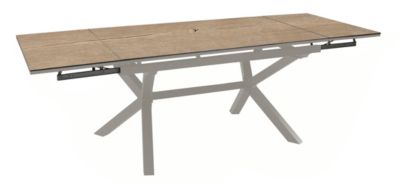 Table de jardin extensible Absolu crème céramique Lenk Proloisirs L.180/280 x l.100 x H.76,5 cm