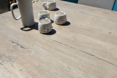 Table de jardin extensible Absolu crème céramique Lenk Proloisirs L.180/280 x l.100 x H.76,5 cm