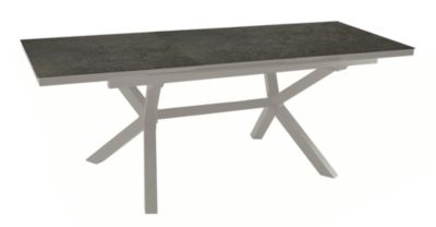 Table de jardin extensible Absolu crème céramique Lucca Proloisirs L.180/240 x l.100 x H.76,5 cm