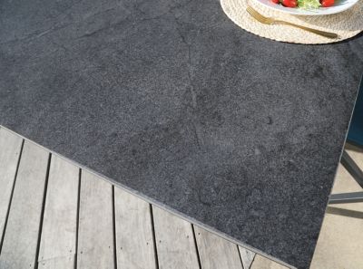 Table de jardin extensible Absolu crème céramique Lucca Proloisirs L.180/240 x l.100 x H.76,5 cm
