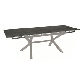 Table de jardin extensible Absolu crème céramique Lucca Proloisirs L.180/280 x l.100 x H.76,5 cm