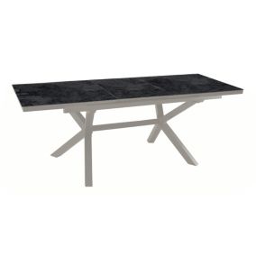 Table de jardin extensible Absolu crème céramique Magma Proloisirs L.180/230 x l.100 x H.76,5 cm