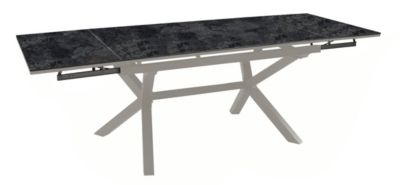 Table de jardin extensible Absolu crème céramique Magma Proloisirs L.180/280 x l.100 x H.76,5 cm