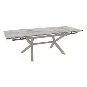 Table de jardin extensible Absolu crème céramique Praline Proloisirs L.180/280 x l.100 x H.76,5 cm