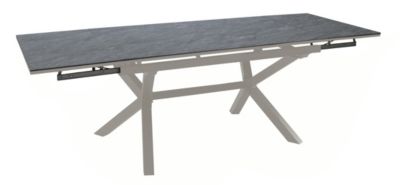 Table de jardin extensible Absolu crème HPL ardoise L.180/280 x l.100 x H.76 cm Proloisirs