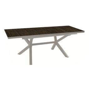 Table de jardin extensible Absolu crème HPL bambou L.180/240 x l.100 x H.76 cm Proloisirs