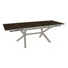 Table de jardin extensible Absolu crème HPL bambou L.180/280 x l.100 x H.76 cm Proloisirs