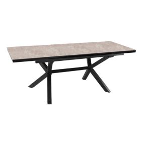 Table de jardin extensible Absolu graphite céramique Downtown Proloisirs L.180/240 x l.100 x H.76,5 cm