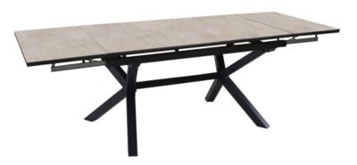 Table de jardin extensible Absolu graphite céramique Downtown Proloisirs L.180/280 x l.100 x H.76,5 cm