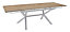 Table de jardin extensible Absolu Proloisirs céramique mat coloris chêne clair châssis blanc P.100 cm x L.180/280 cm x H.77.5 cm