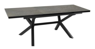 Table de jardin extensible Absolu Proloisirs céramique mat coloris Lucca châssis graphite P.100 cm x L.180/240 cm x H.77 cm