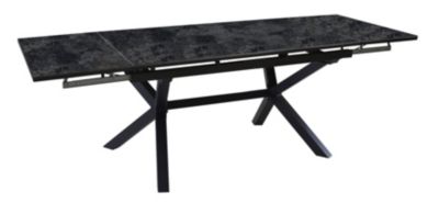 Table de jardin extensible Absolu Proloisirs céramique mat coloris Magma châssis graphite P.100 cm x L.180/280 cm x H.77.5 cm