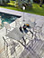 Table de jardin extensible Absolu Proloisirs céramique mat coloris Magma châssis graphite P.100 cm x L.180/280 cm x H.77.5 cm
