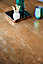 Table de jardin extensible Absolu Proloisirs céramique mat coloris Oxyde châssis blanc P.100 cm x L.180/240 cm x H.77 cm