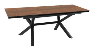 Table de jardin extensible Absolu Proloisirs céramique mat coloris Oxyde châssis graphite P.100 cm x L.180/240 cm x H.77 cm