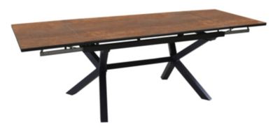Table de jardin extensible Absolu Proloisirs céramique mat coloris Oxyde châssis graphite P.100 cm x L.180/280 cm x H.77.5 cm