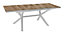 Table de jardin extensible Absolu Proloisirs HPL mat coloris chêne châssis blanc P.100 cm x L.180/240 cm x H.77 cm
