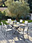 Table de jardin extensible Absolu Proloisirs HPL mat coloris chêne châssis graphite P.100 cm x L.180/240 cm x H.77 cm