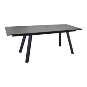 Table de jardin extensible Agra en aluminium coloris graphite L.150/250 x l.90 x H.74 cm