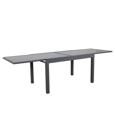 Table de jardin extensible aluminium 270cm + 8 fauteuils empilables textilène anthracite - LIO 8