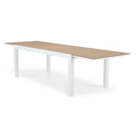 Table de jardin extensible aluminium blanc 300/200x100 cm et polywood - Osaka