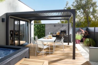 Table de jardin extensible aluminium et verre trempé Aloha blanc Arcane L.190/250 x l.92 x H.75,5 cm