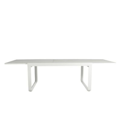 Table de jardin extensible aluminium gris clair et verre trempé Aloha Arcane L.160/280 x l.100 x H.75 cm