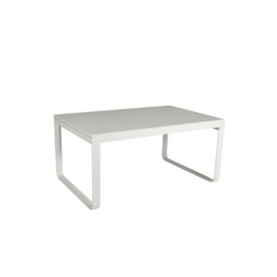 Table de jardin extensible aluminium gris clair et verre trempé Aloha Arcane L.160/280 x l.100 x H.75 cm