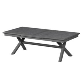 Table de jardin extensible Axiome Ardoise granitée - Hespéride
