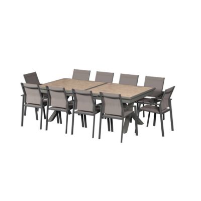 Table de jardin extensible Axiome Honey & Praline - Hespéride