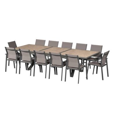 Table de jardin extensible Axiome Honey & Praline - Hespéride