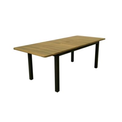Table de jardin extensible Balito en aluminium et bois d'acacia L.160/220 x l.90 x H.74 cm Proloisirs