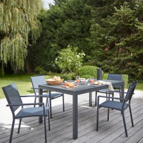 Table de jardin extensible Azua en aluminium coloris gris L.160