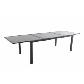 Table de jardin extensible Baru grise 200/300 x 100 cm